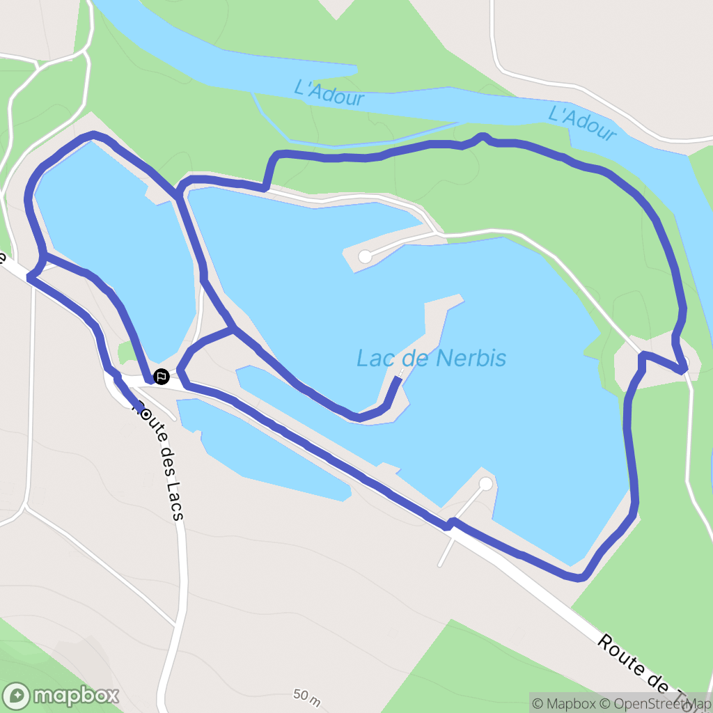 Nerbis : carte du parcours de randonnée - France