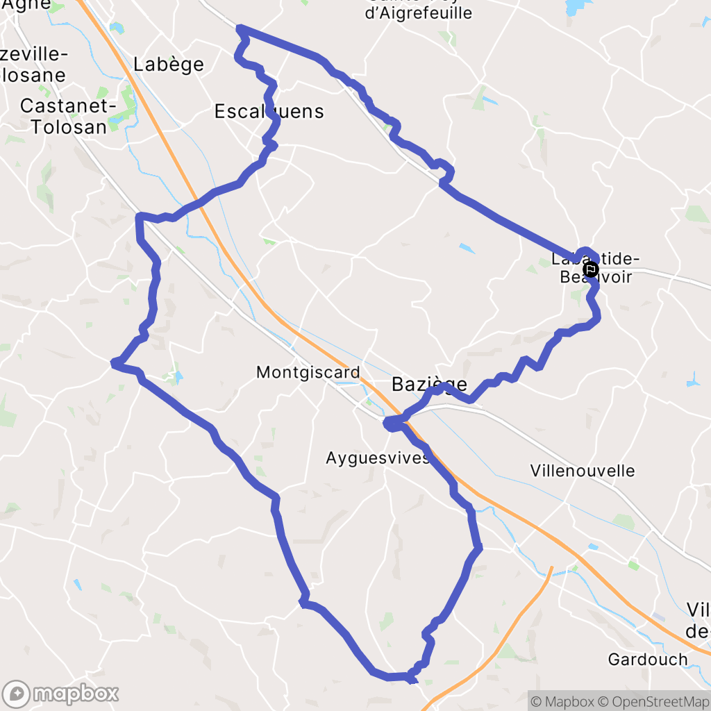 Labastide-Beauvoir : carte du parcours de randonnée - France