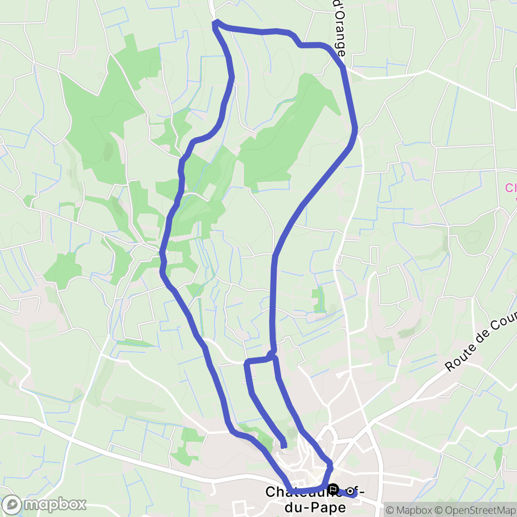 Châteauneuf-du-Pape : carte du parcours de randonnée - France