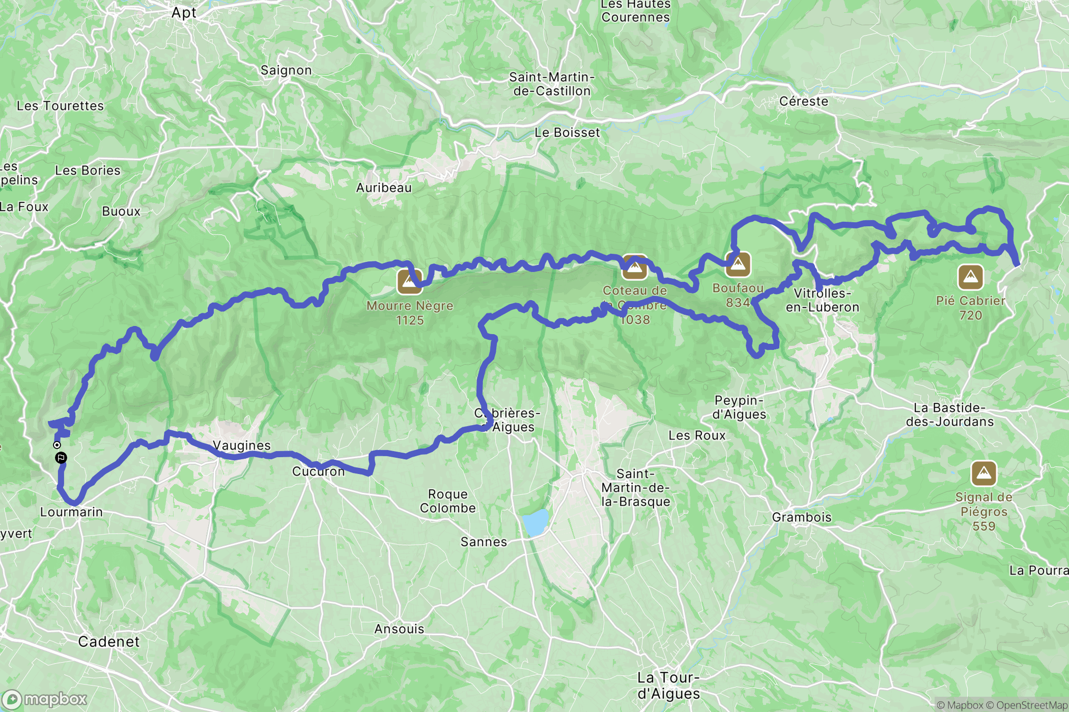 Lourmarin : carte du parcours de randonnée - France