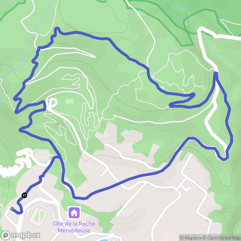 Cilaos : carte du parcours de randonnée - France
