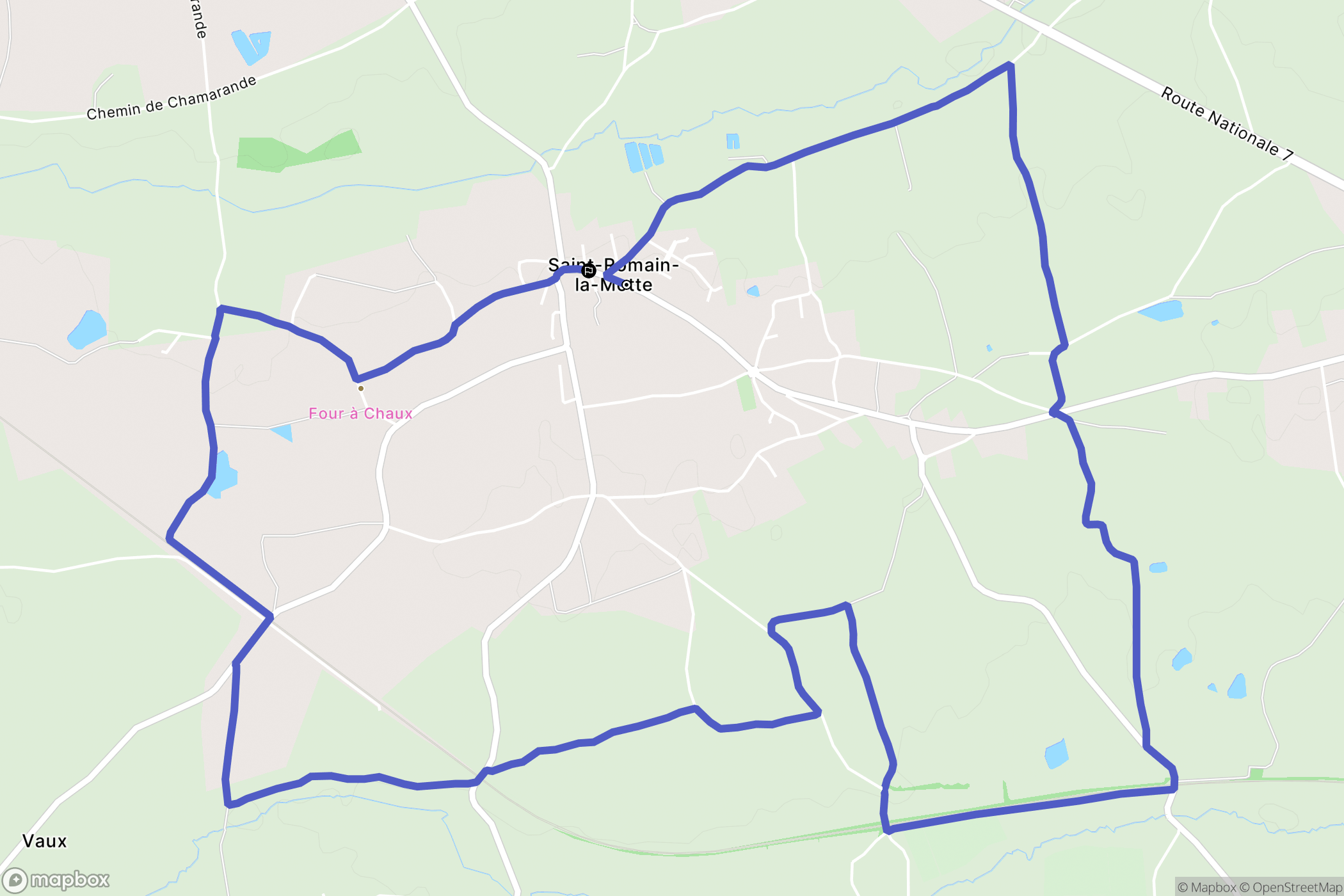 Saint-Romain-la-Motte : carte du parcours de randonnée - France