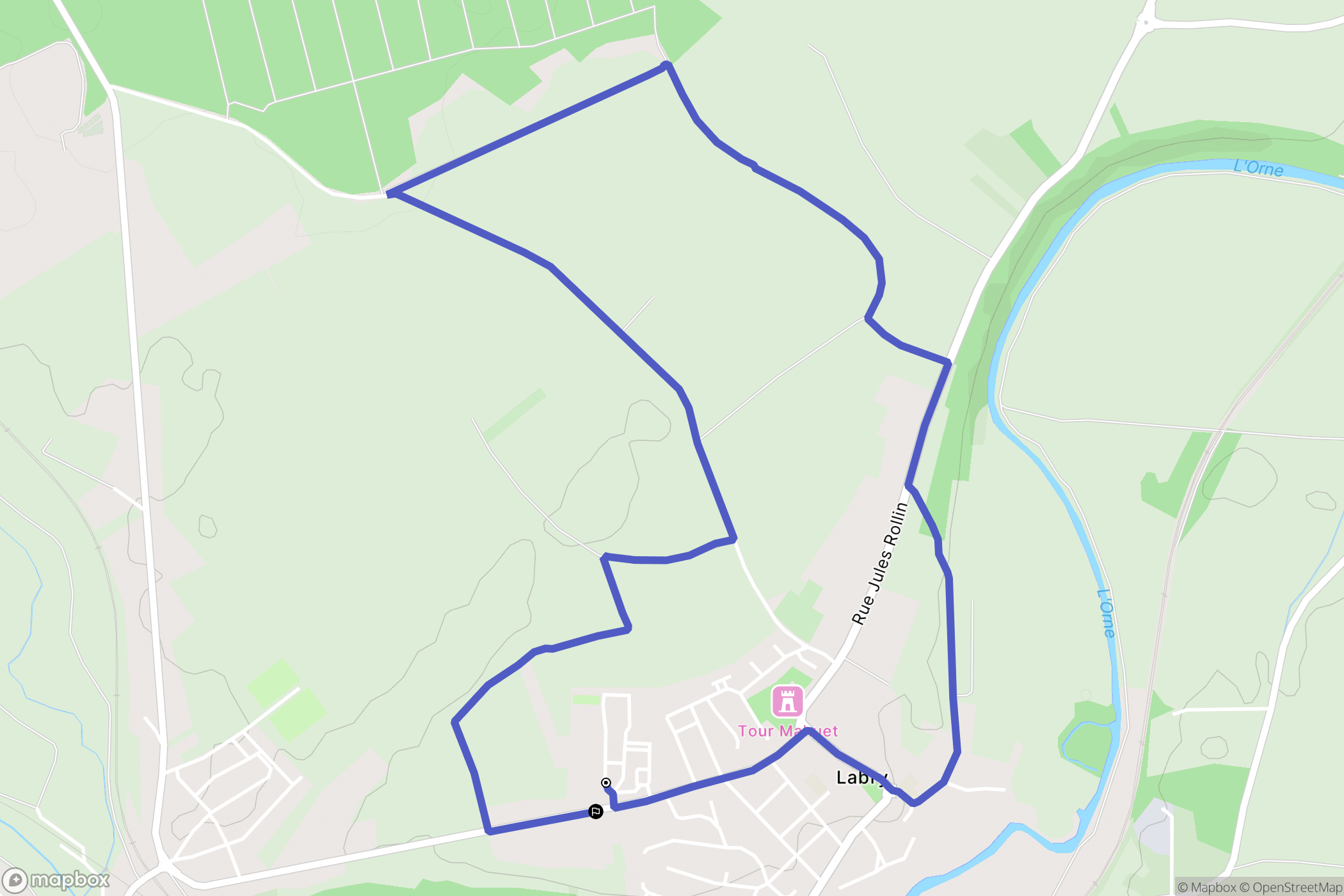 Labry : carte du parcours de randonnée - France
