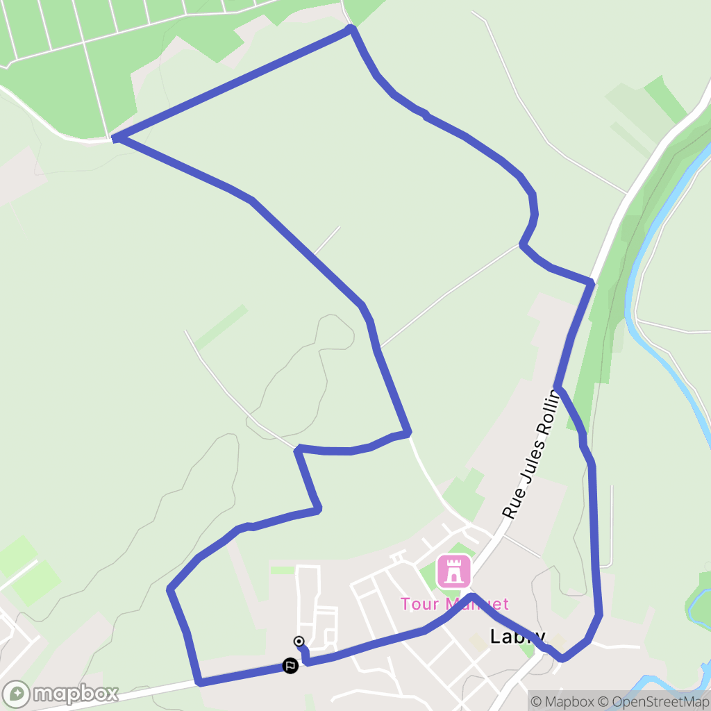 Labry : carte du parcours de randonnée - France