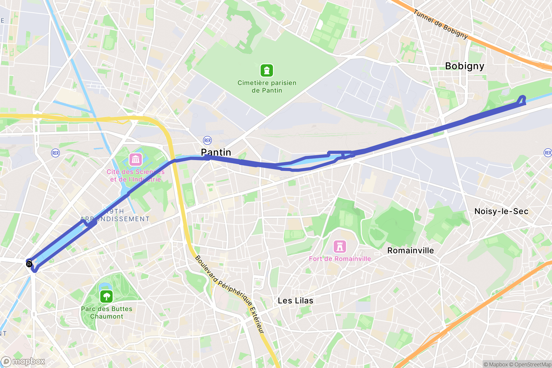 Paris : carte du parcours de randonnée - France