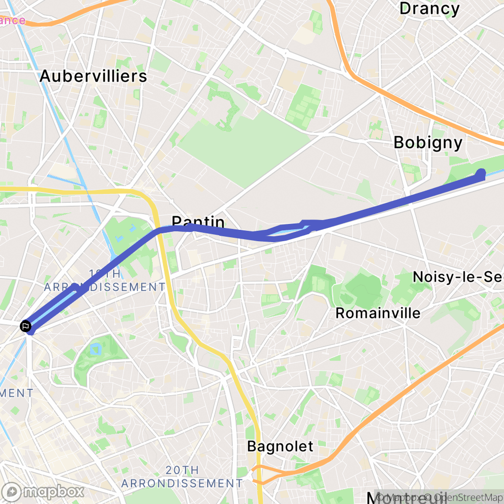 Paris : carte du parcours de randonnée - France