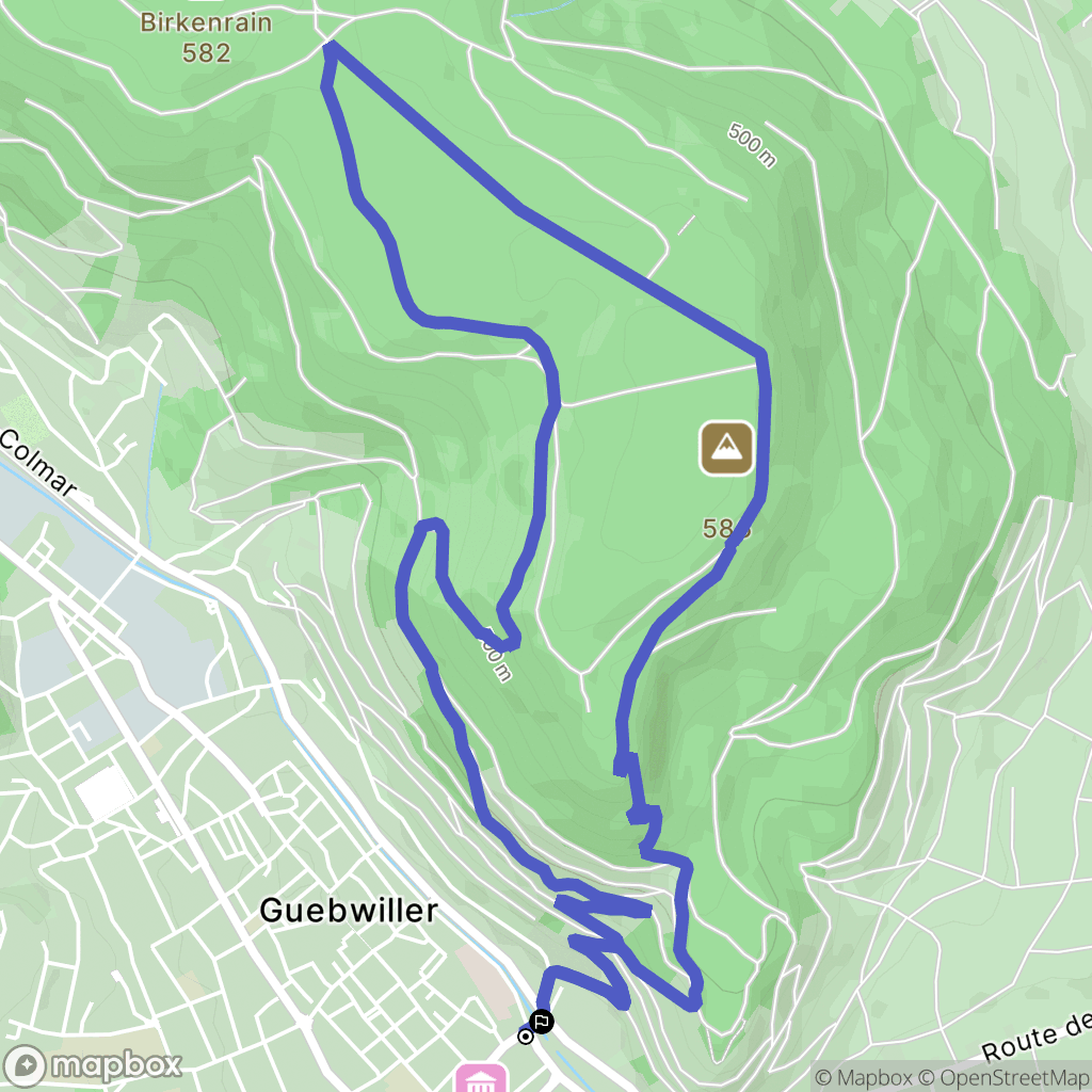 Guebwiller : carte du parcours de randonnée - France