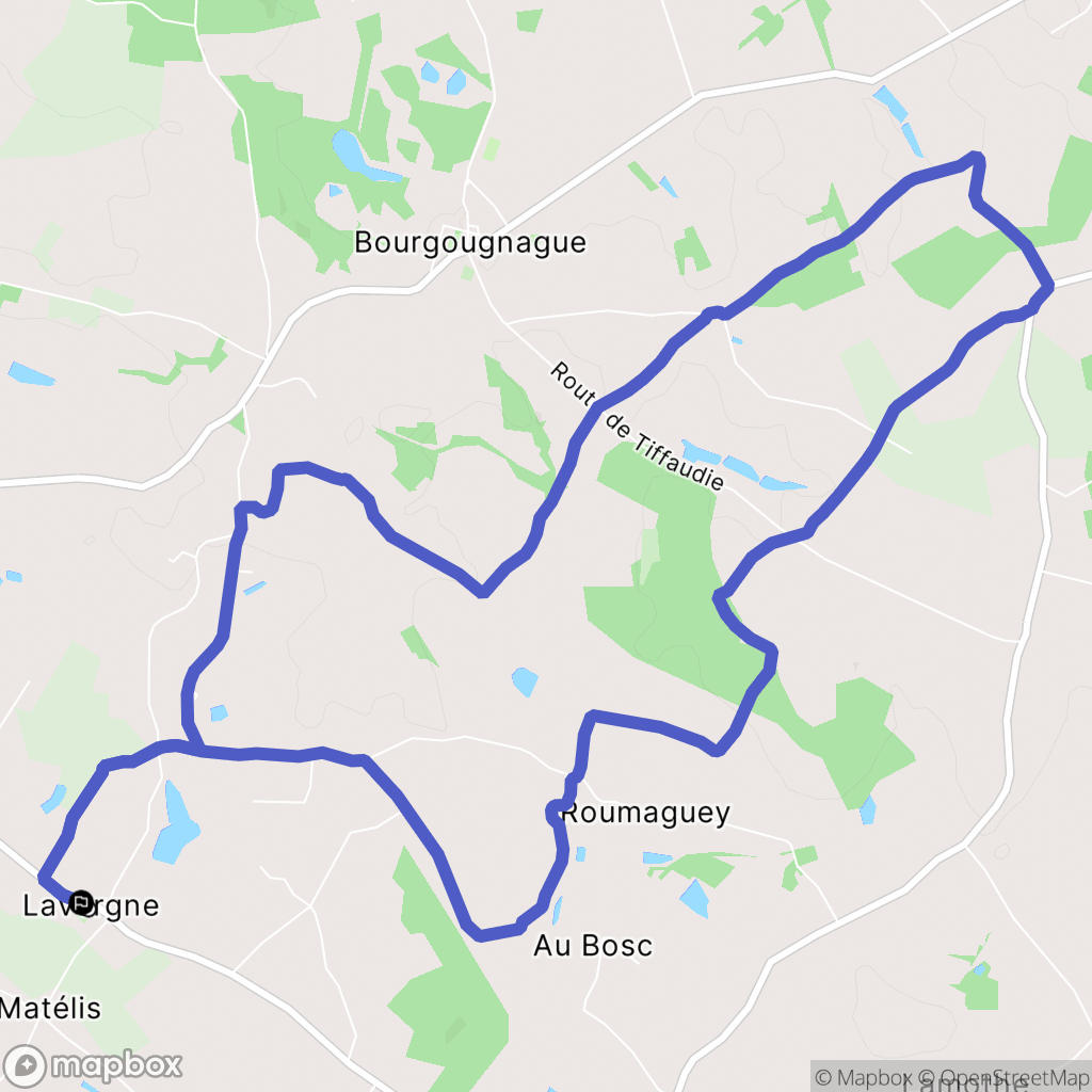 Lavergne : carte du parcours de randonnée - France