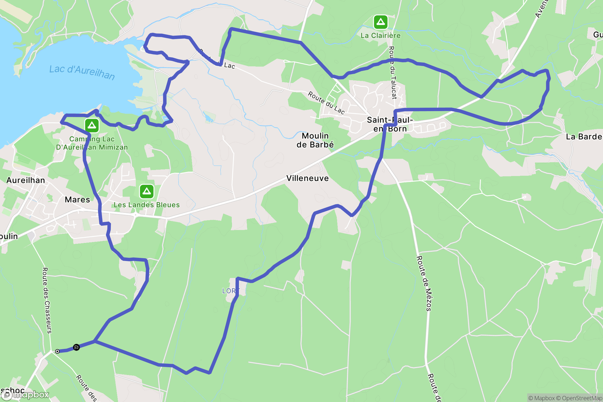 Aureilhan : carte du parcours de randonnée - France