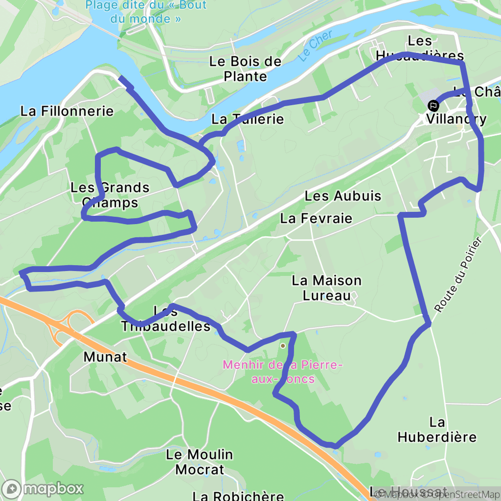 Villandry : carte du parcours de randonnée - France