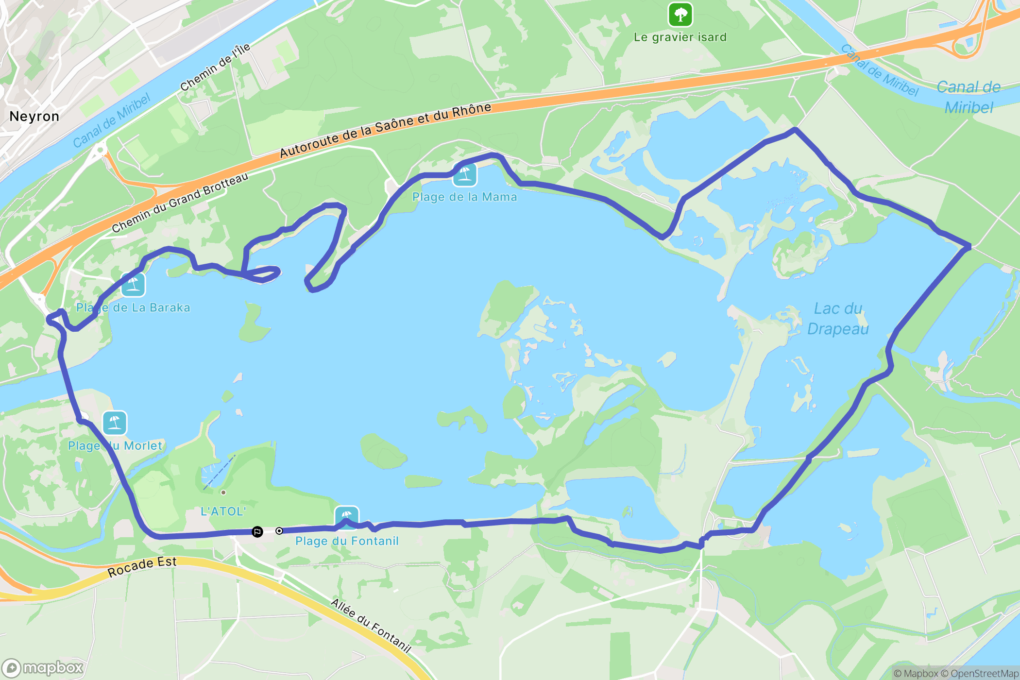Vaulx-en-Velin : carte du parcours de randonnée - France