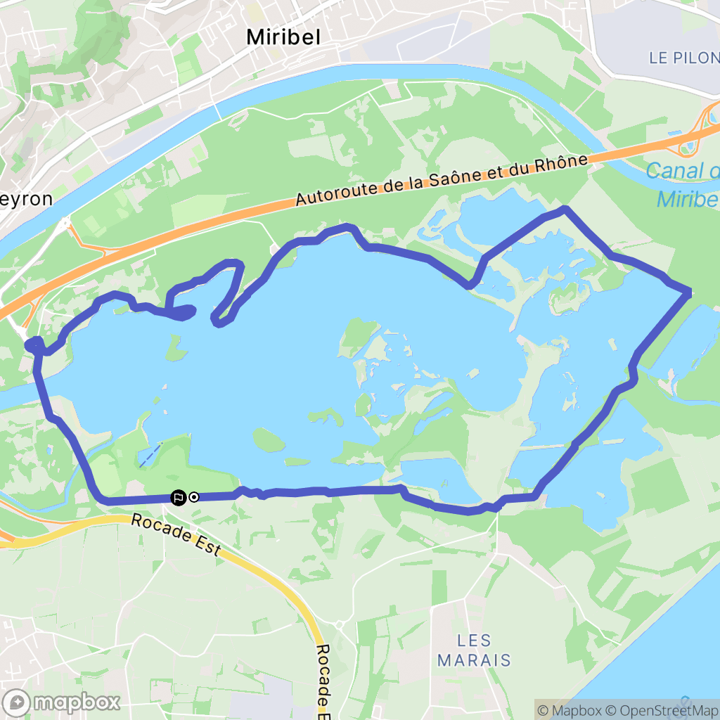 Vaulx-en-Velin : carte du parcours de randonnée - France
