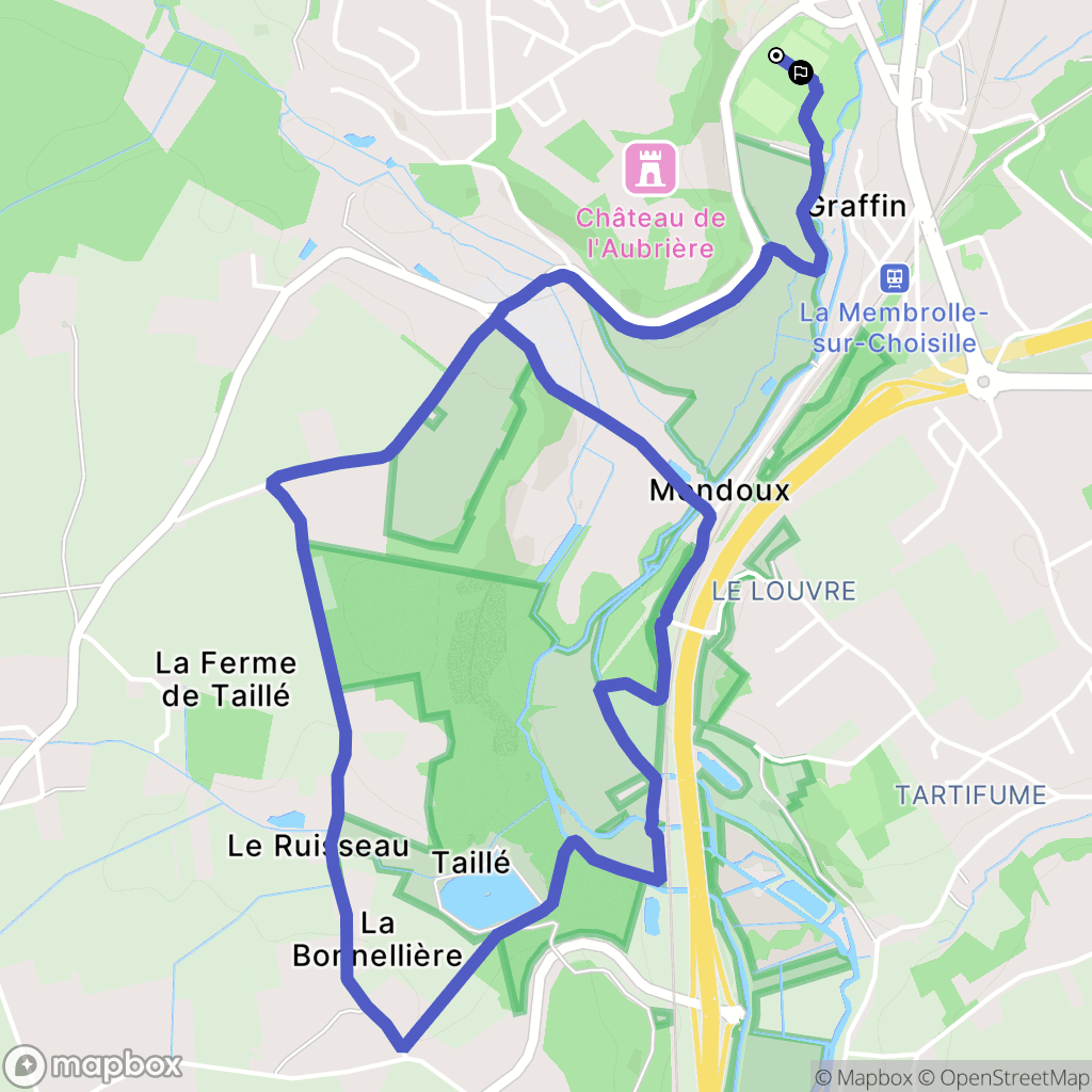 La Membrolle-sur-Choisille : carte du parcours de randonnée - France