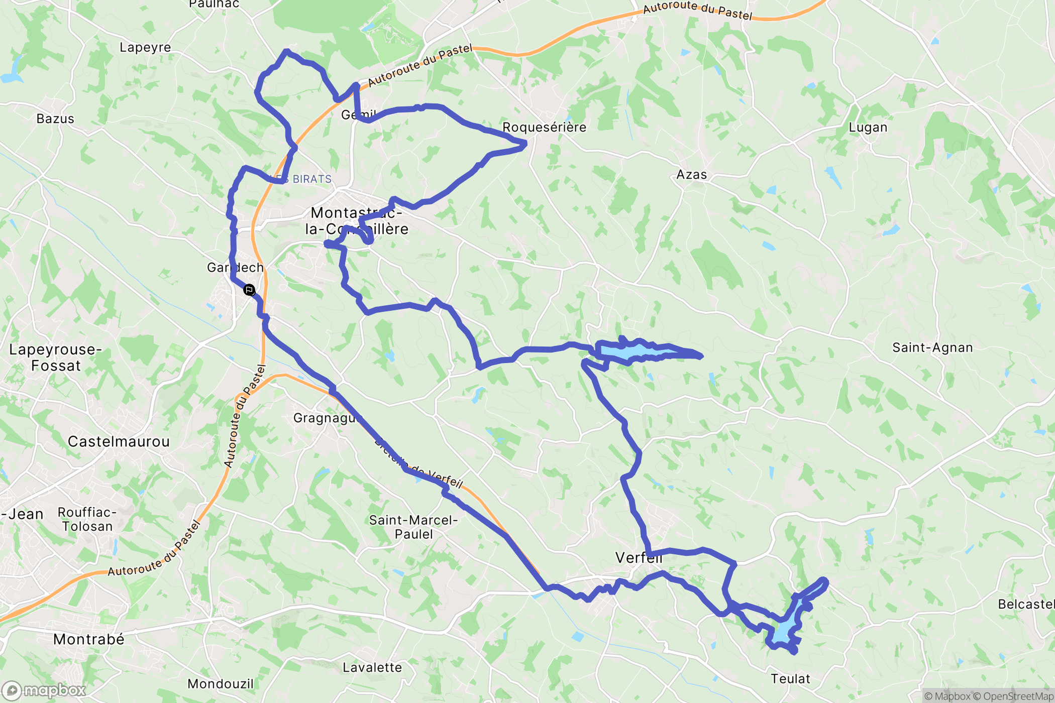 Garidech : carte du parcours de randonnée - France