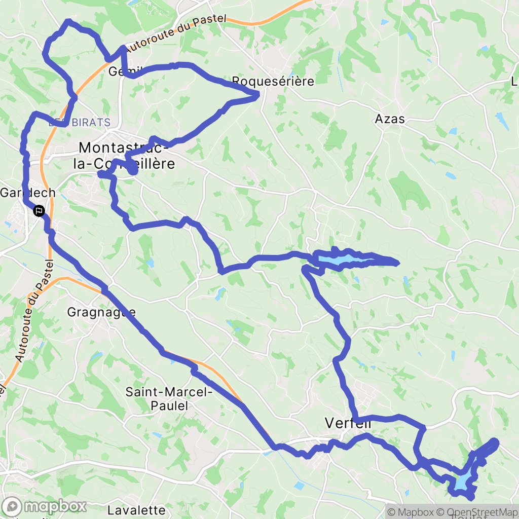 Garidech : carte du parcours de randonnée - France