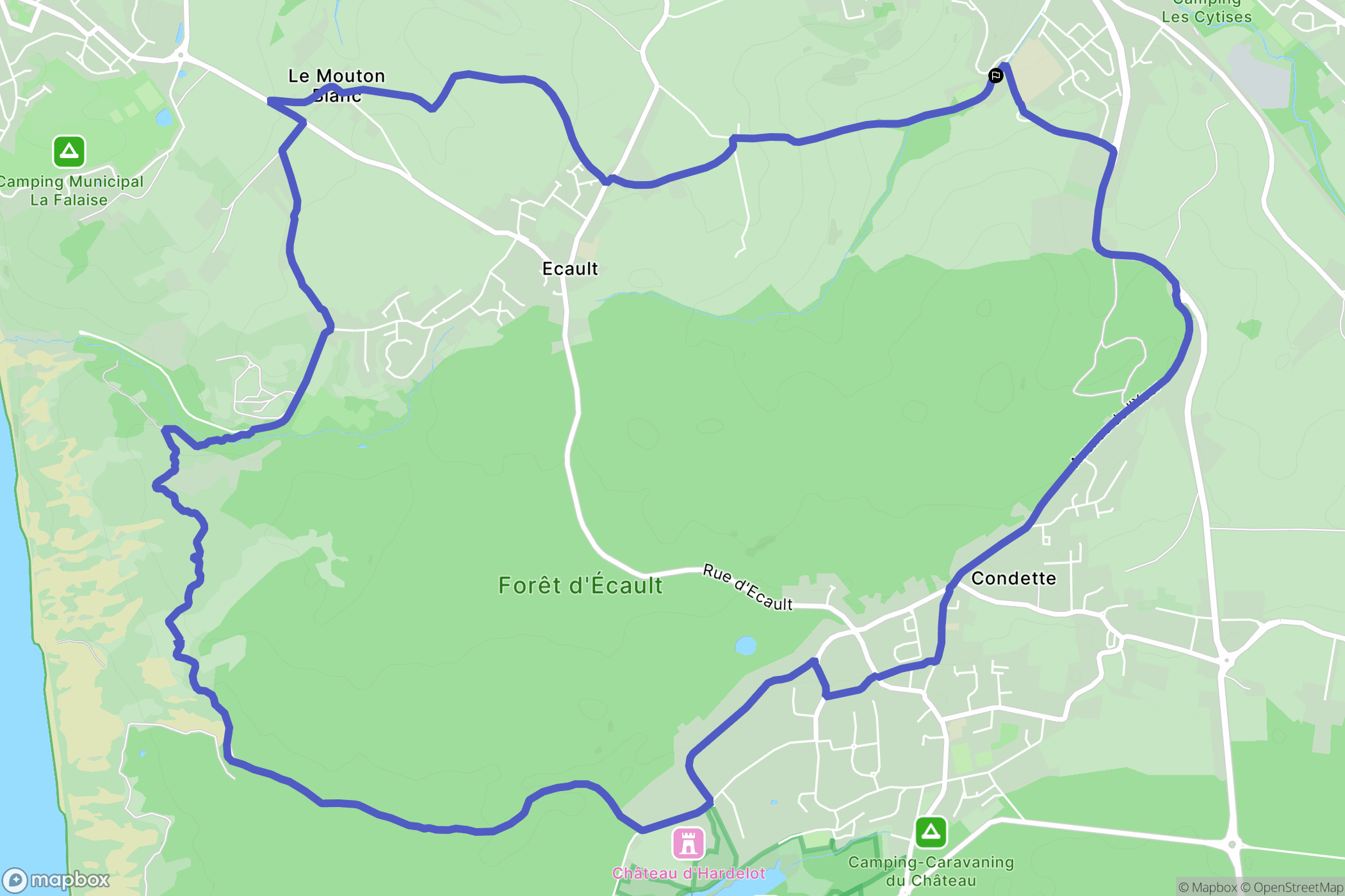 Saint-Étienne-au-Mont : carte du parcours de randonnée - France