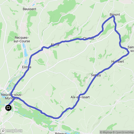 Montreuil-sur-Mer : carte du parcours de randonnée - France
