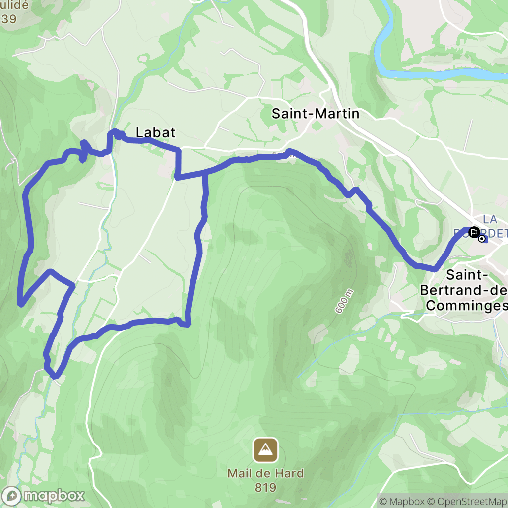 Saint-Bertrand-de-Comminges : carte du parcours de randonnée - France