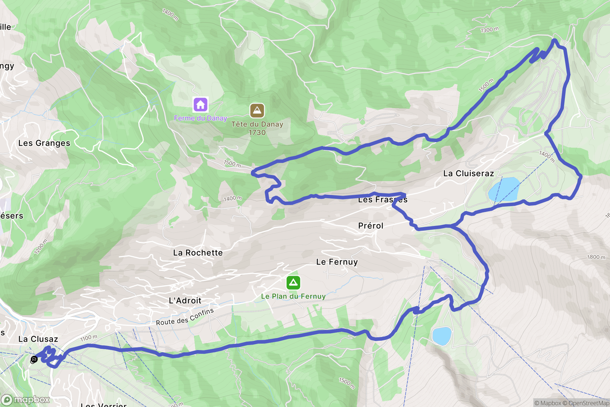 La Clusaz : carte du parcours de randonnée - France