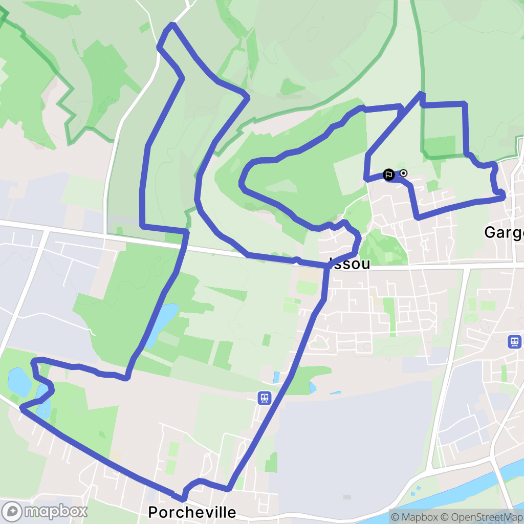 Issou : carte du parcours de randonnée - France