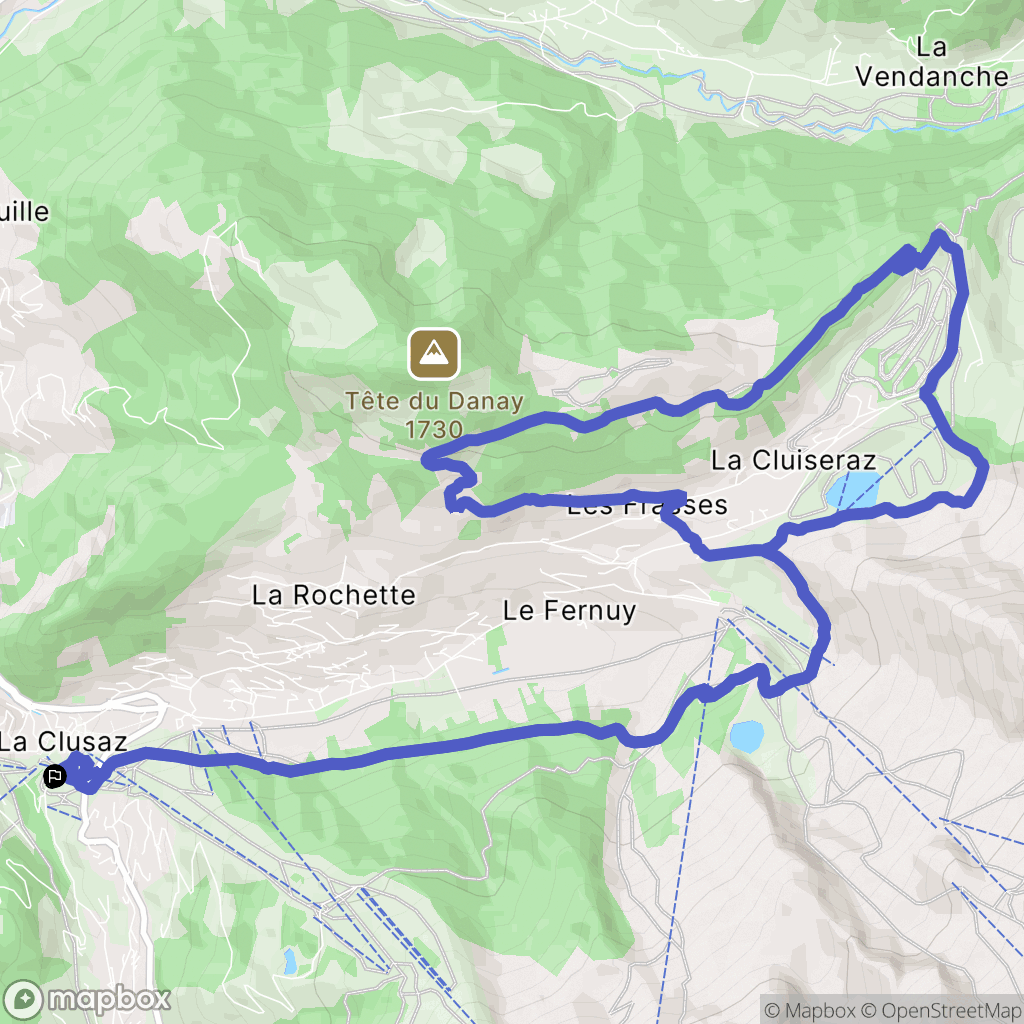 La Clusaz : carte du parcours de randonnée - France