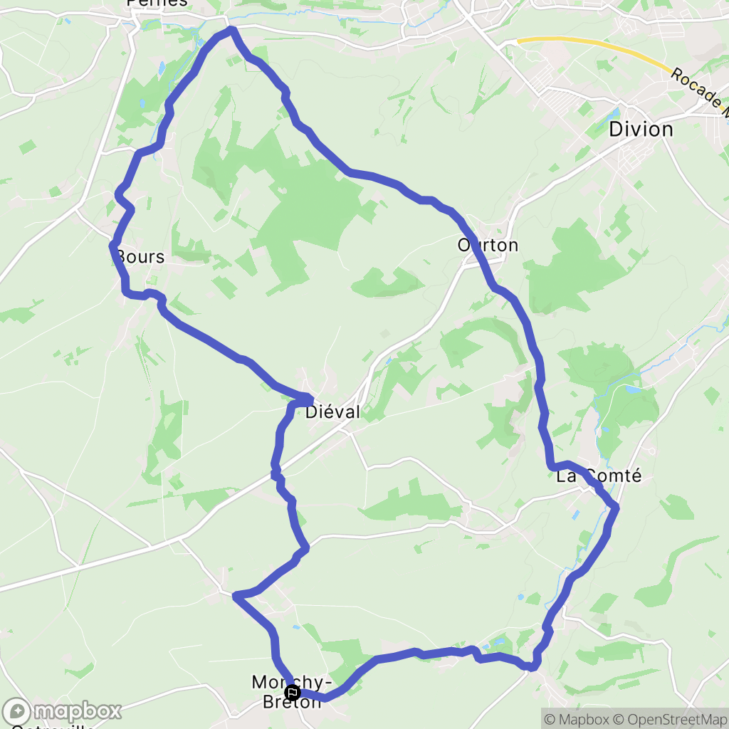 Monchy-Breton : carte du parcours de randonnée - France
