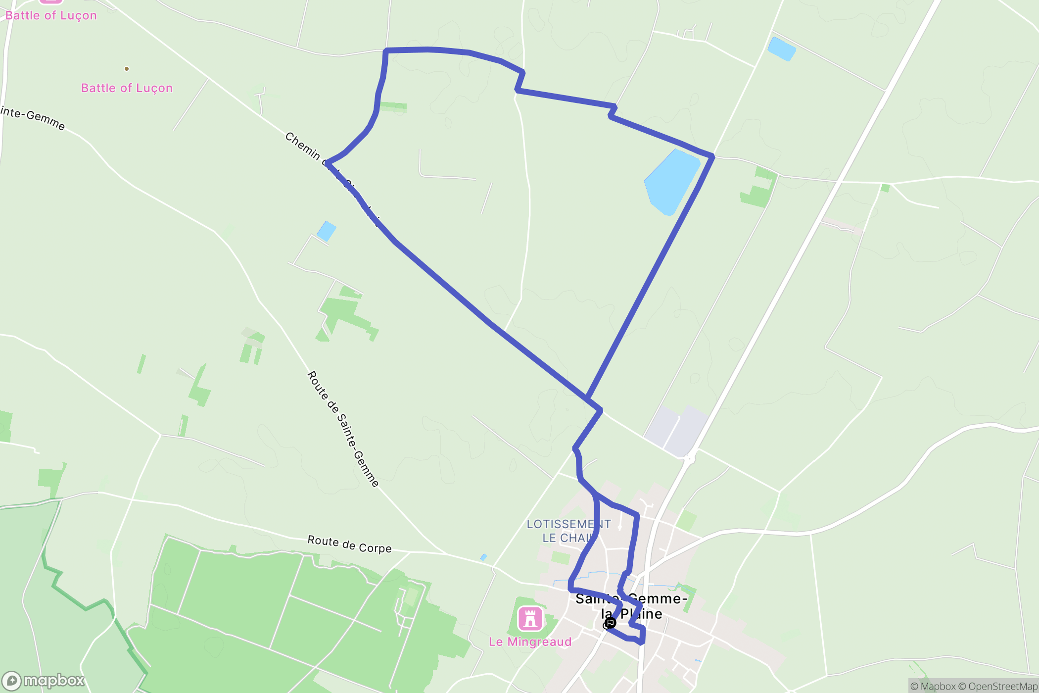 Sainte-Gemme-la-Plaine : carte du parcours de randonnée - France
