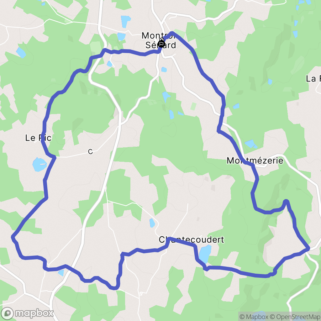 Montrol-Sénard : carte du parcours de randonnée - France