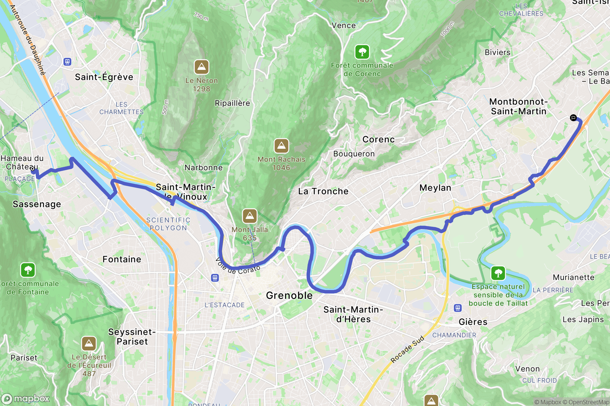 Sassenage : carte du parcours de randonnée - France