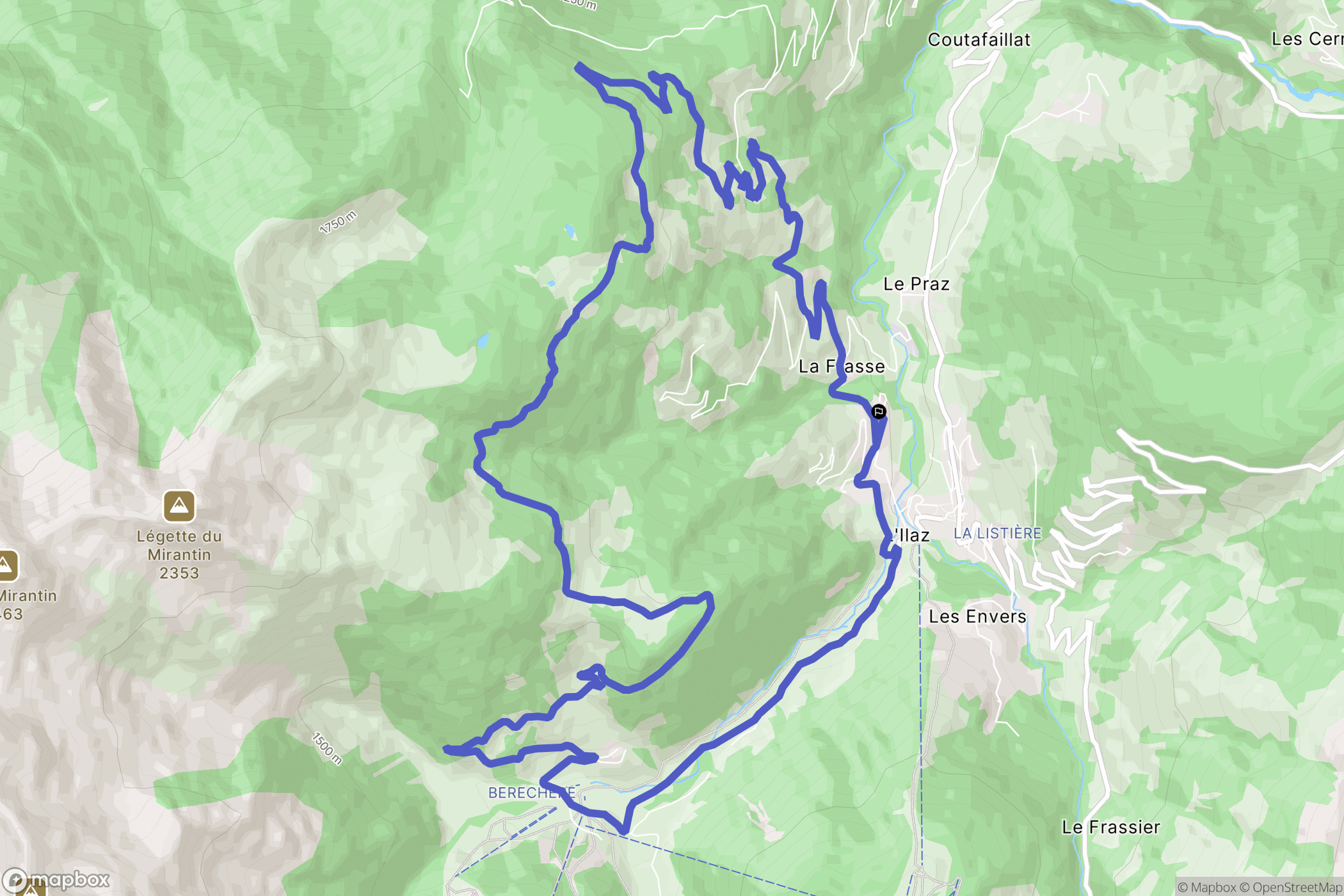 Beaufort : carte du parcours de randonnée - France