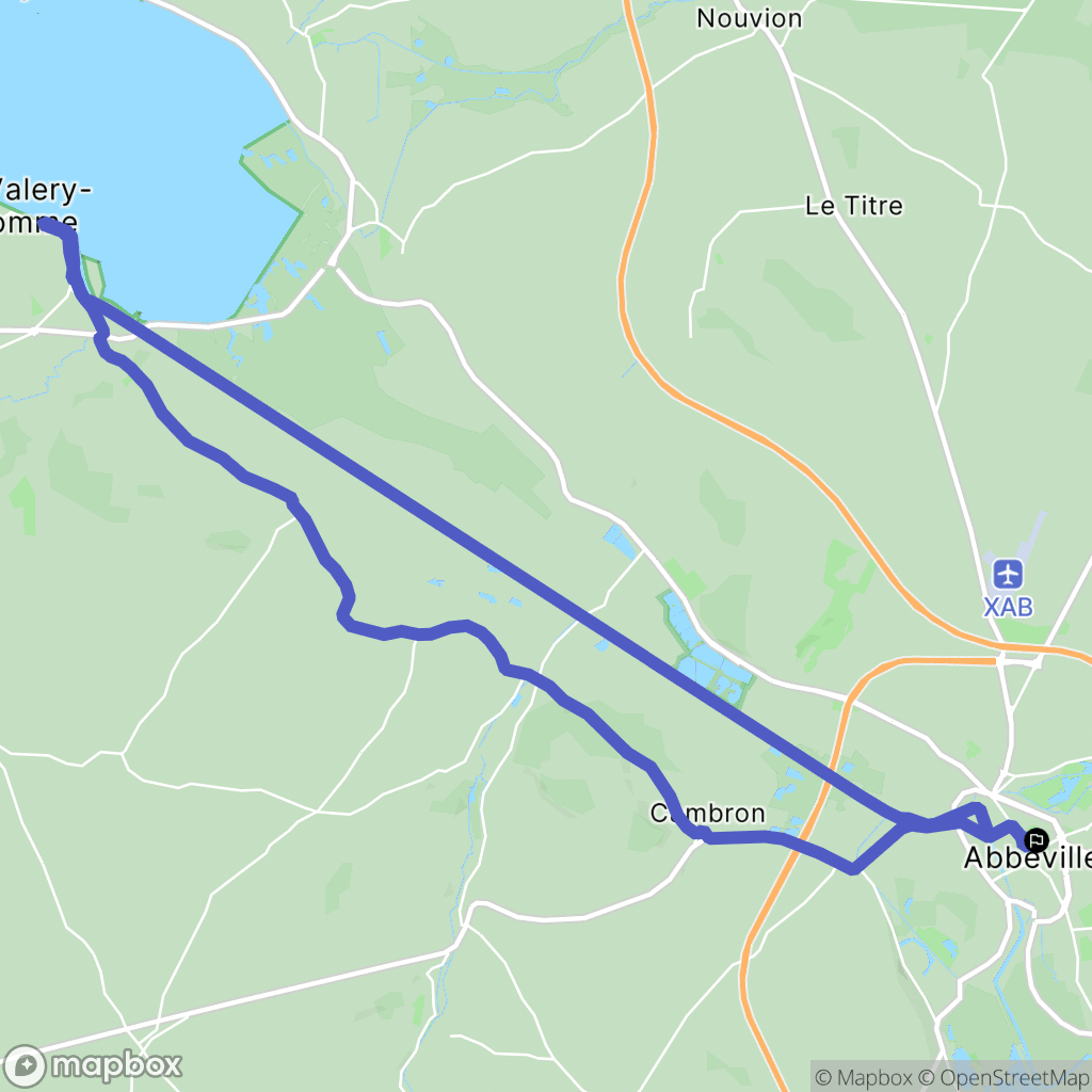 Abbeville : carte du parcours de randonnée - France