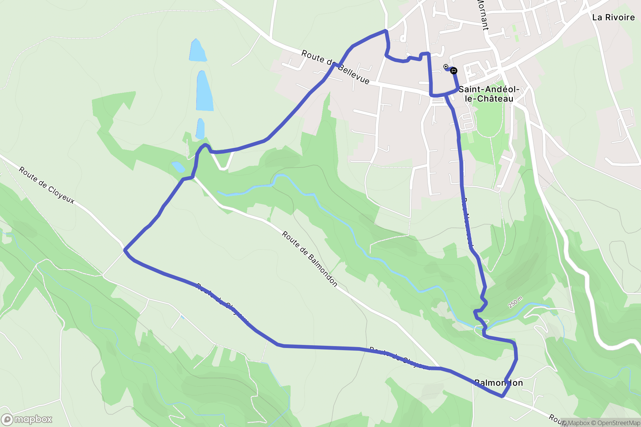 Beauvallon : carte du parcours de randonnée - France