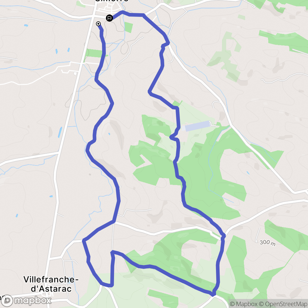 Simorre : carte du parcours de randonnée - France