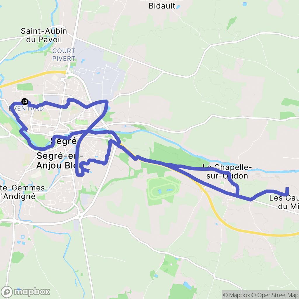 Segré-en-Anjou Bleu : carte du parcours de randonnée - France