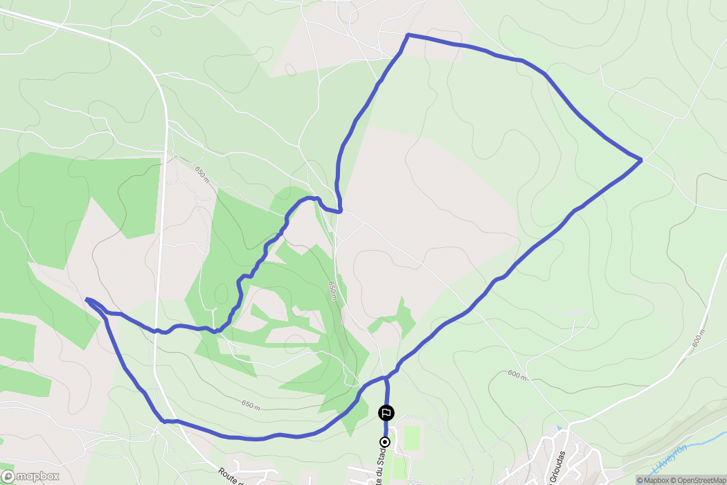 Montrozier : carte du parcours de randonnée - France