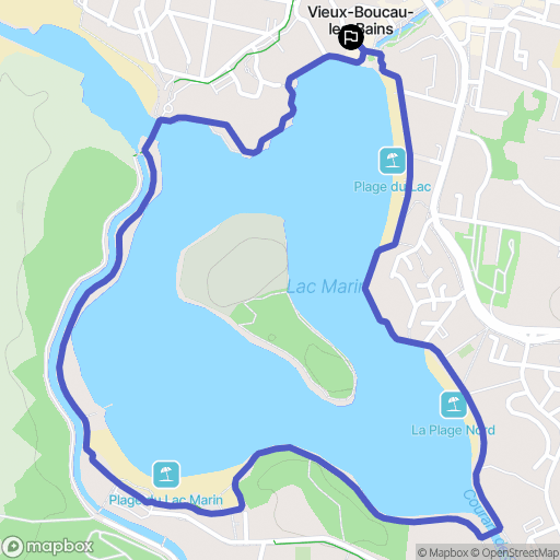 Vieux-Boucau-les-Bains : carte du parcours de randonnée - France