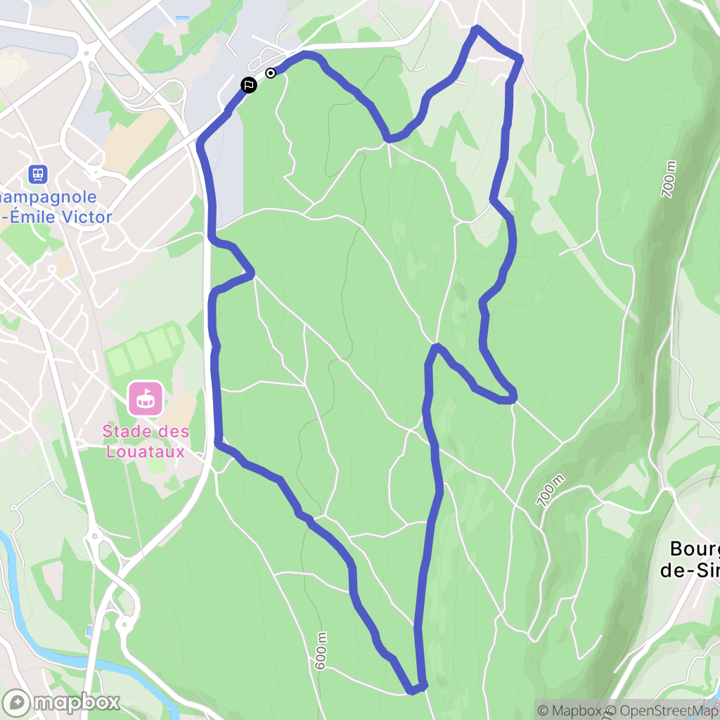 Champagnole : carte du parcours de randonnée - France