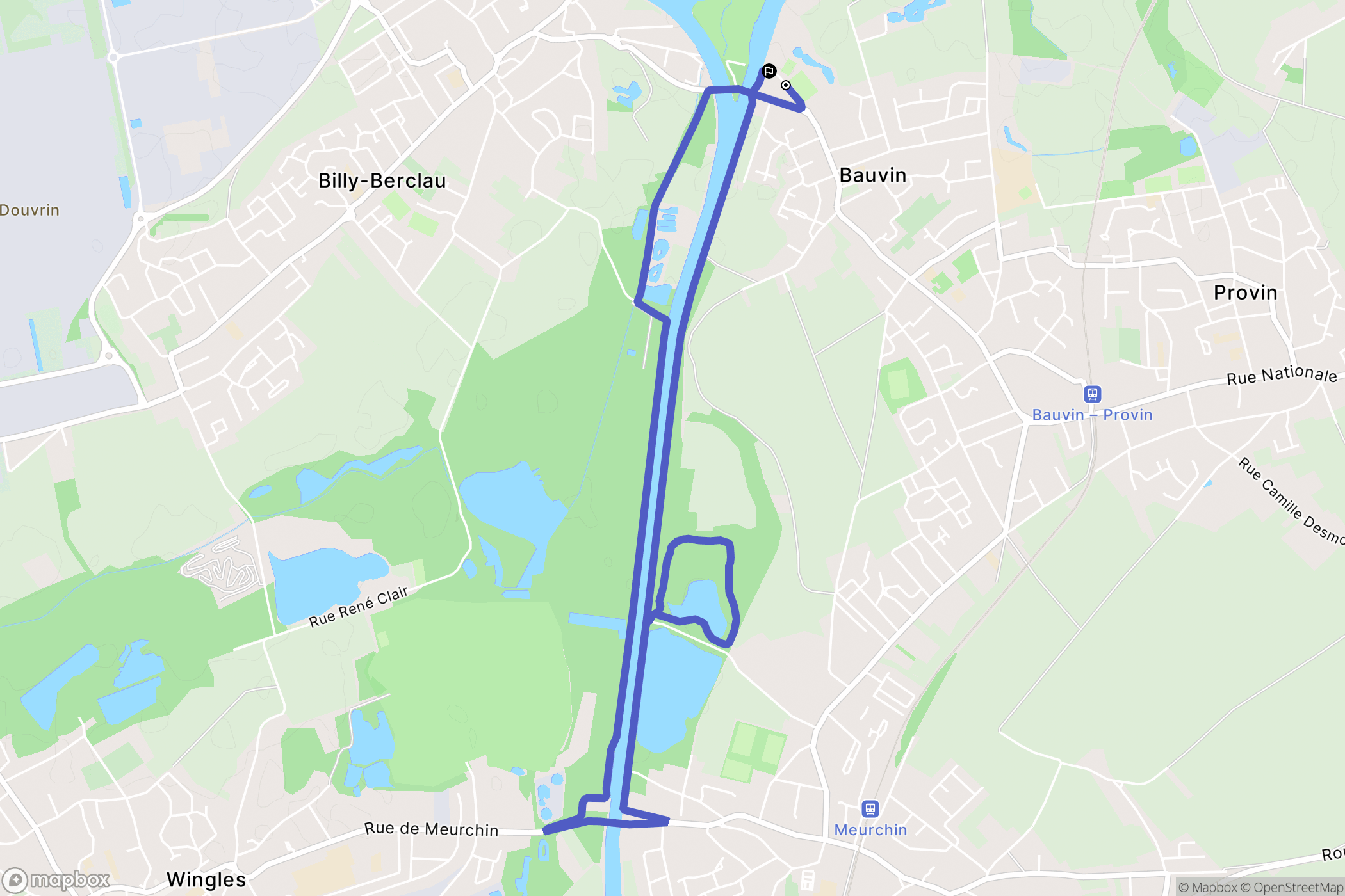 Bauvin : carte du parcours de randonnée - France