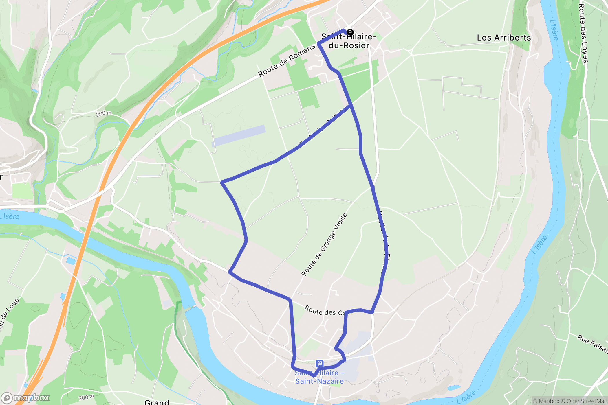 Saint-Hilaire-du-Rosier : carte du parcours de randonnée - France