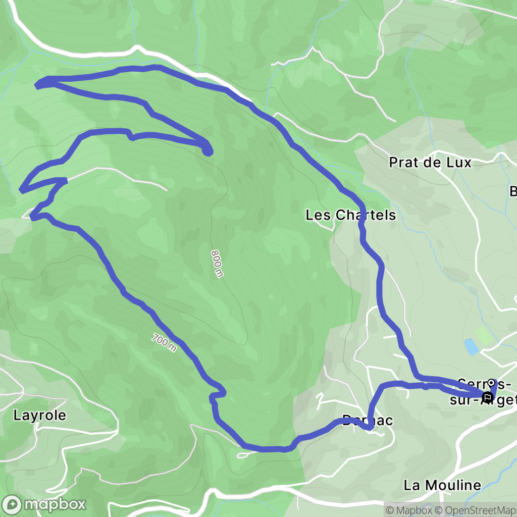 Serres-sur-Arget : carte du parcours de randonnée - France