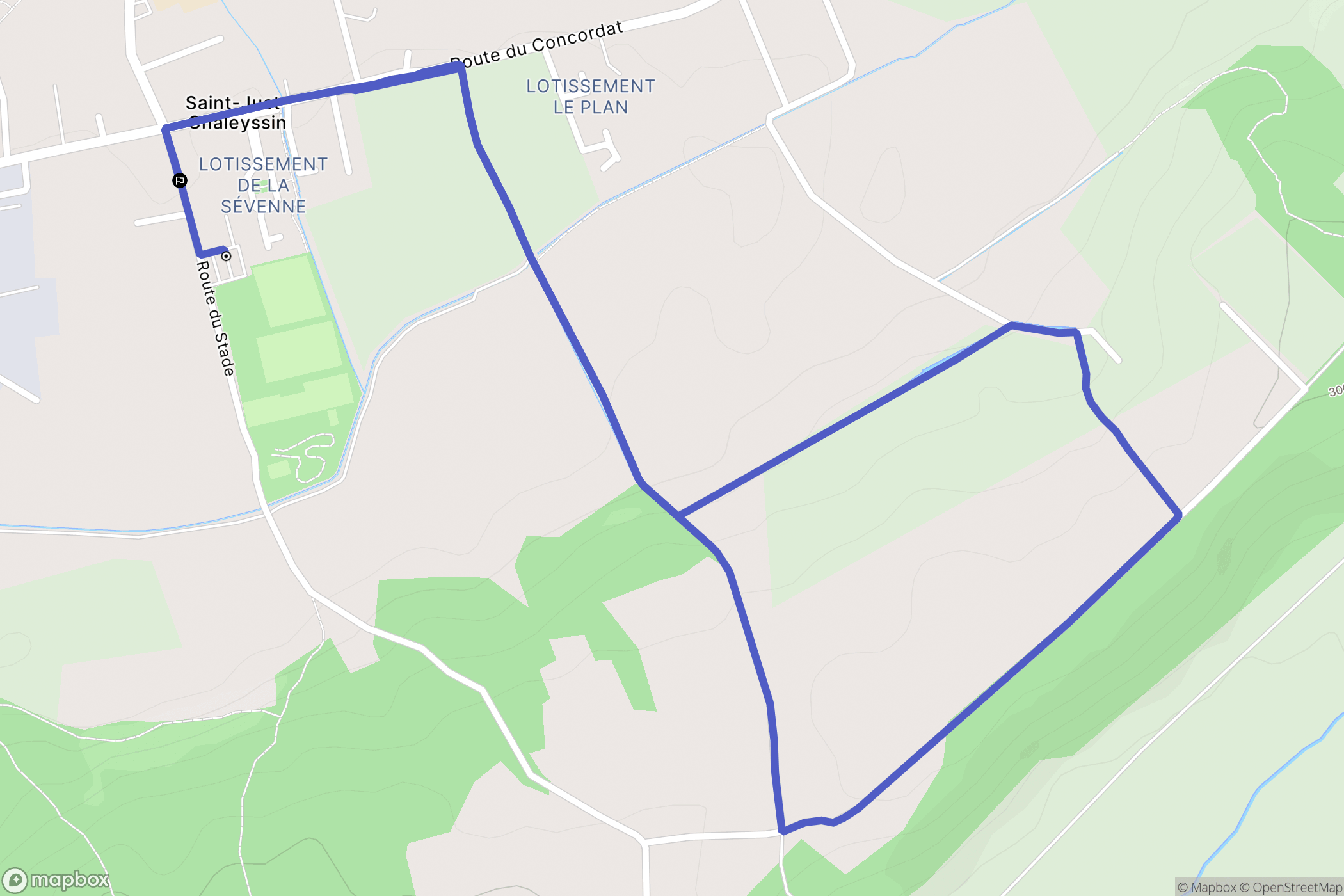 Saint-Just-Chaleyssin : carte du parcours de randonnée - France