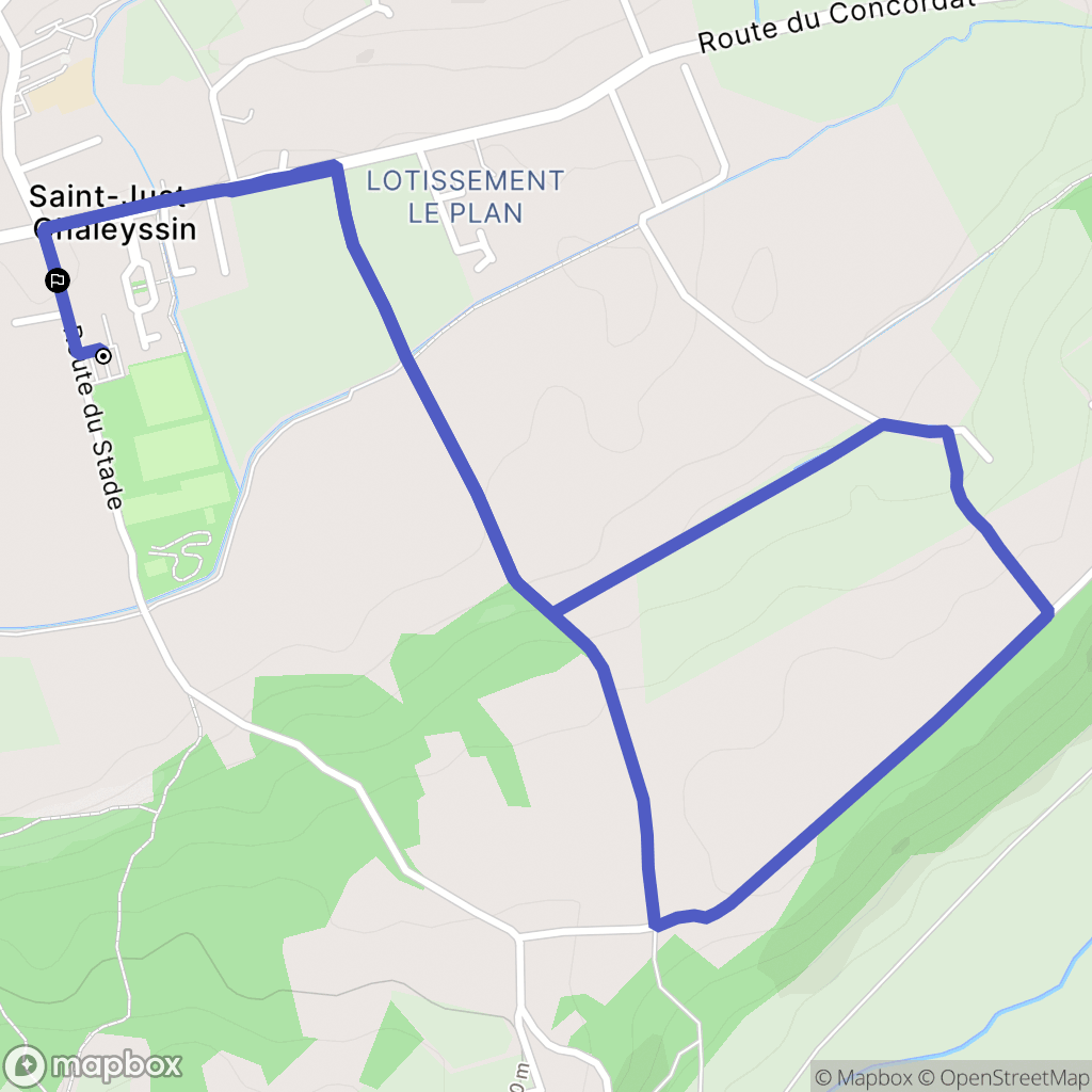 Saint-Just-Chaleyssin : carte du parcours de randonnée - France