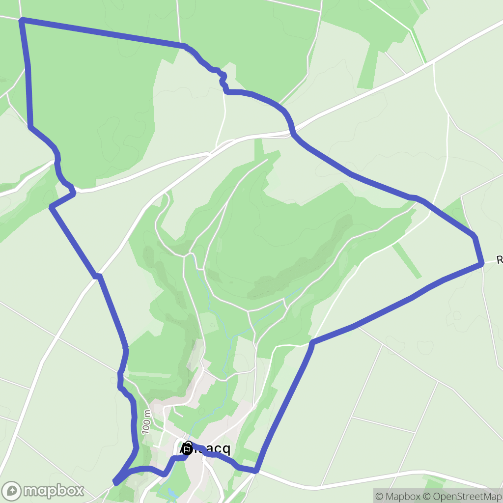 Ansacq : carte du parcours de randonnée - France