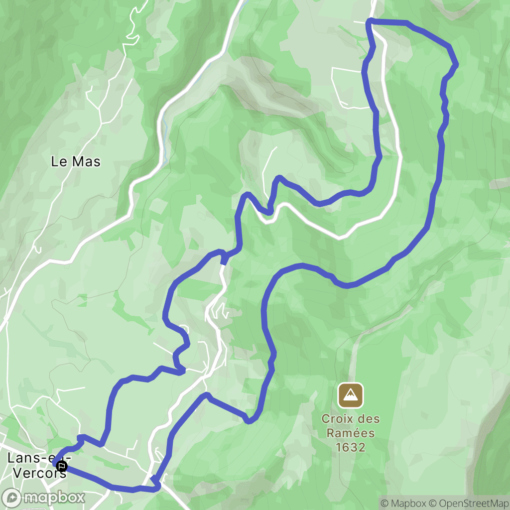 Lans-en-Vercors : carte du parcours de randonnée - France