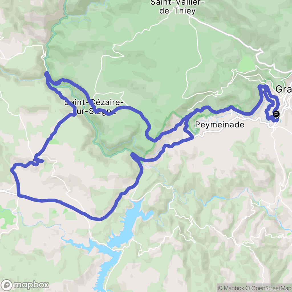 Grasse : carte du parcours de randonnée - France
