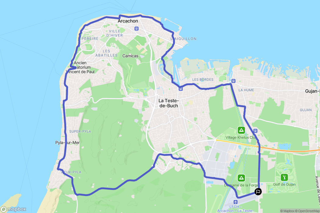 Gujan-Mestras : carte du parcours de randonnée - France