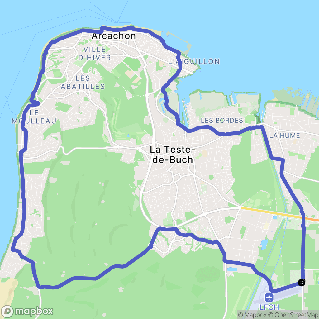 Gujan-Mestras : carte du parcours de randonnée - France