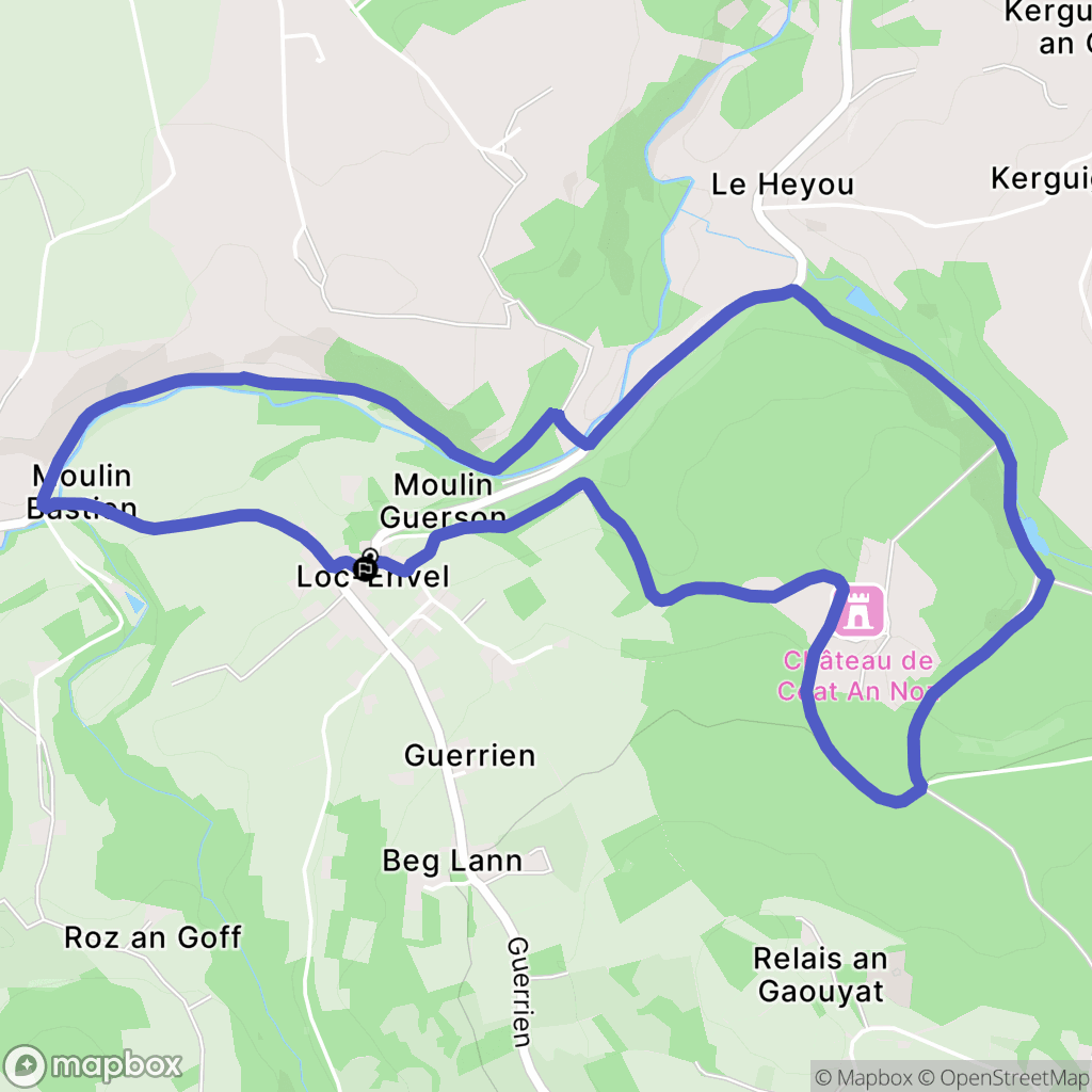 Loc-Envel : carte du parcours de randonnée - France