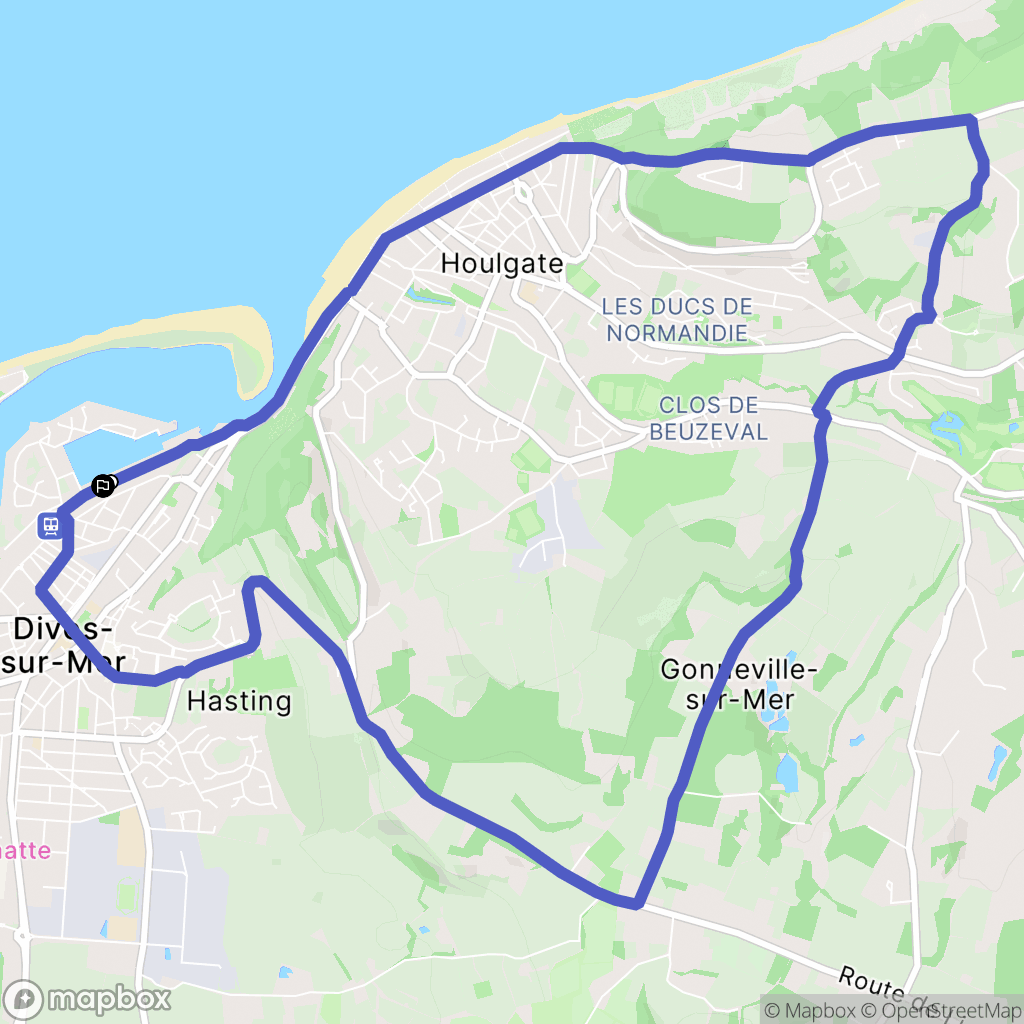 Dives-sur-Mer : carte du parcours de randonnée - France