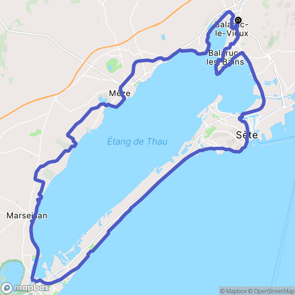 Balaruc-le-Vieux : carte du parcours de randonnée - France